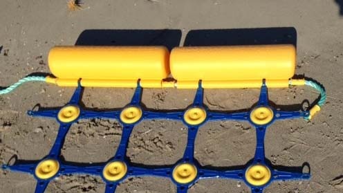 Section of a shark barrier being trialled on Coogee Beach south of Perth