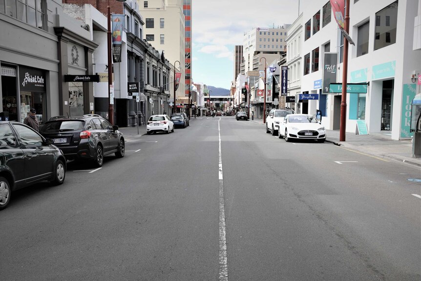 Quiet Hobart city street.