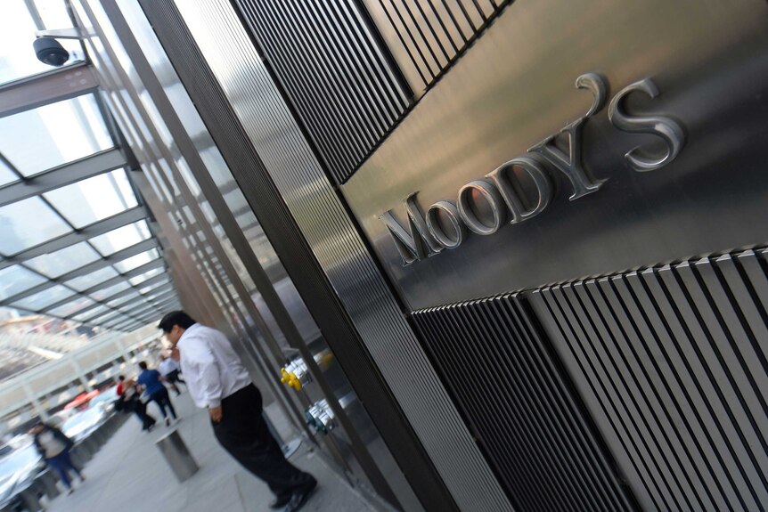 The office of leading international credit rating agency Moody's in New York City.