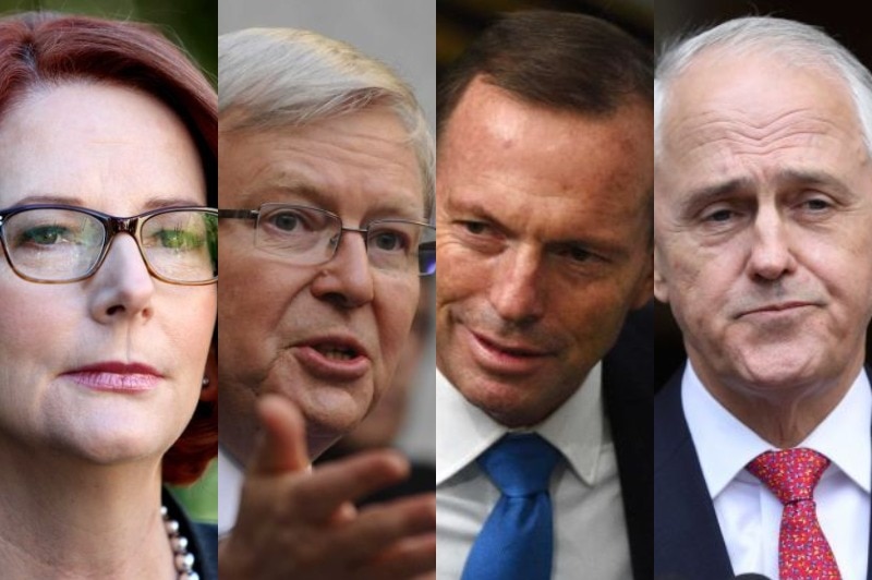 A composite of Julia Gillard, Kevin Rudd, Tony Abbott and Malcolm Turnbull.