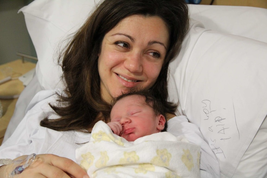 Carmel Parente with her baby son Aidan.