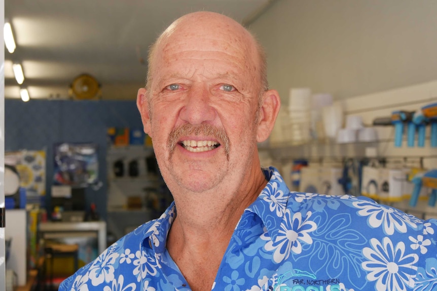 Chris Kuhne in his Mount Isa pool shop