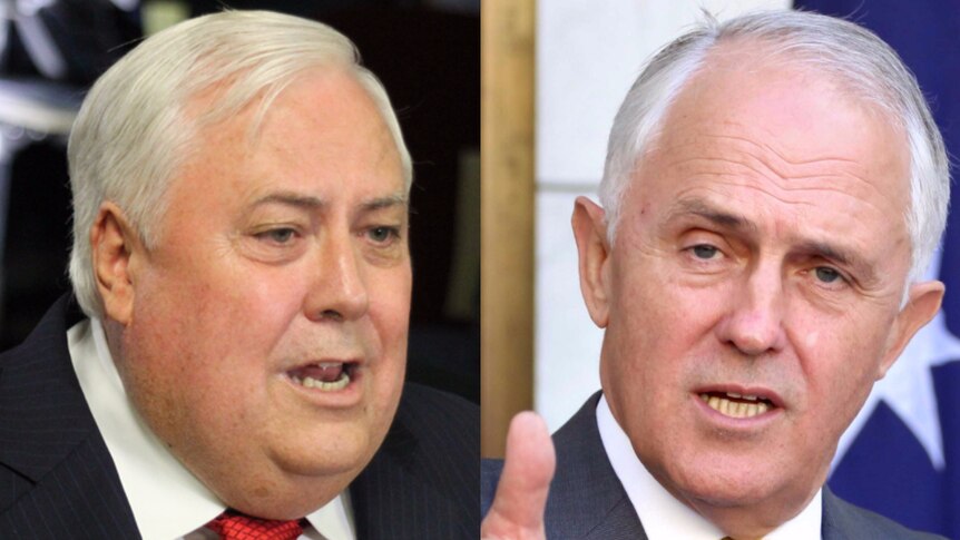 Clive Palmer and Malcolm Turnbull composite
