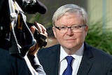 Former prime minister Kevin Rudd arrives for the Home Insulation Royal Commission in Brisbane.