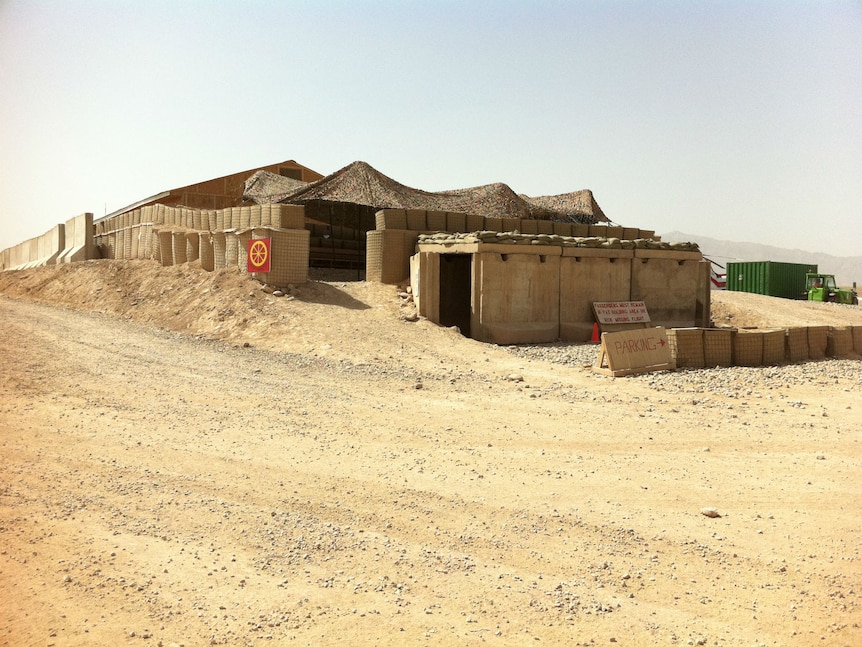 The passenger terminal at Australia's Camp Holland military base at Tarin Kot, Afghanistan.