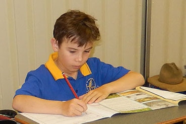 Ryan Grant from Charters Towers School of Distance Education sitting the 2016 NAPLAN examination.
