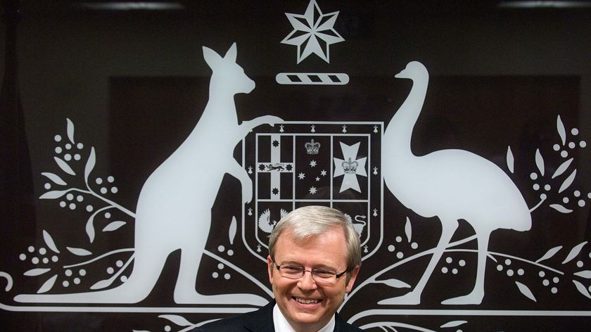 Changing of the guard... Kevin Rudd will become Australia's 26th prime minister.