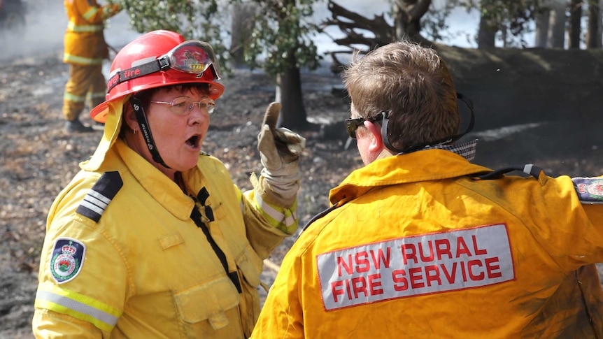 Captain Carole leads her team from the Wongarbon Bushfire Brigade