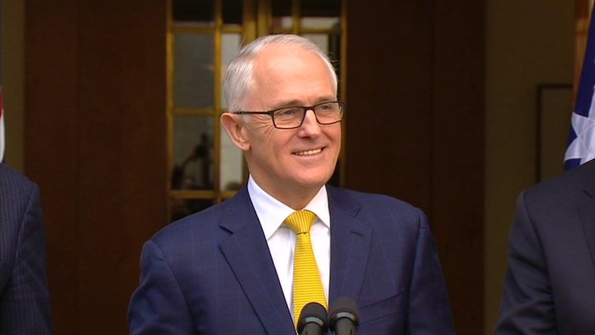 Malcolm Turnbull berbicara kepada media menolak untuk mundur hari Kamis (23/8/2018)