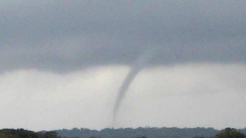 A tornado forms over Lennox Head on the northern NSW coast