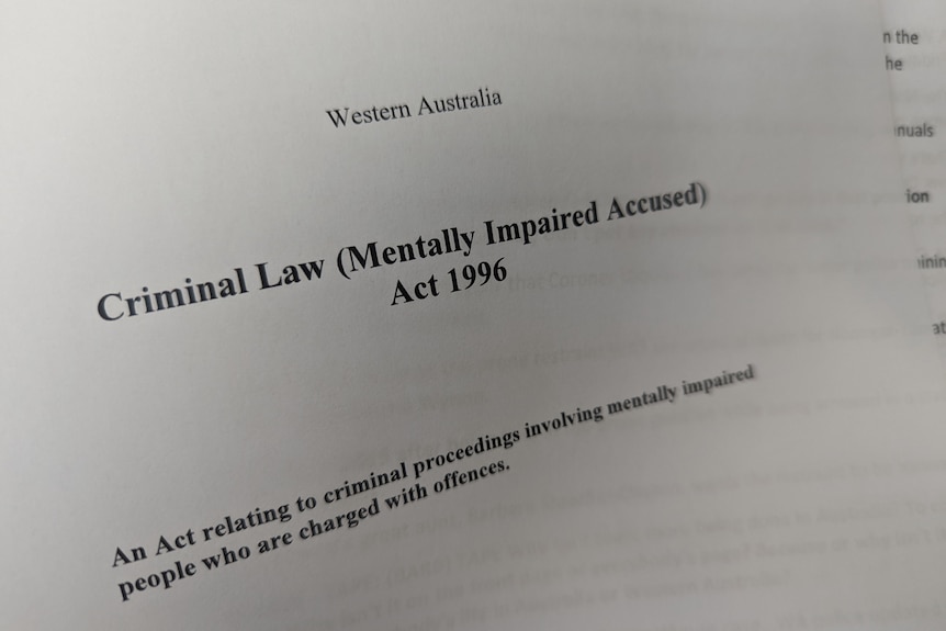 Screenshot of the title page of the Mentally Impaired Imprisonment Act.