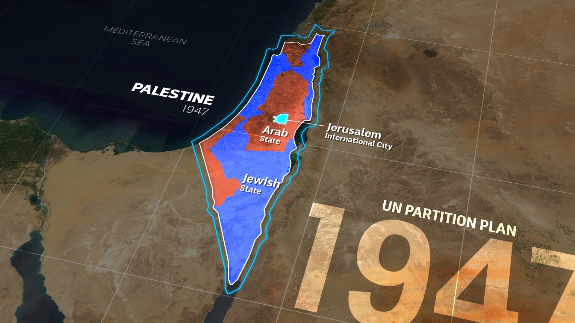 A map of the partitiion plan that says 1947 on it. 