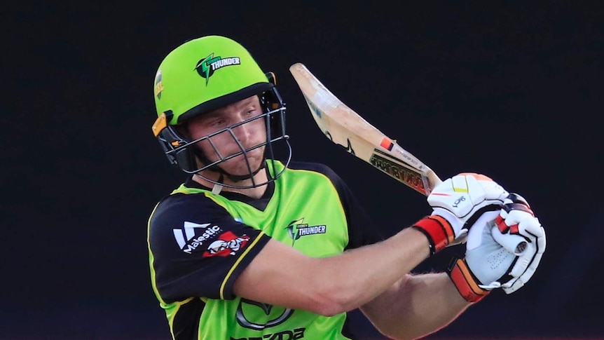 Jos Buttler of Sydney Thunder bats against Hobart Hurricanes in Launceston on December 30, 2017.