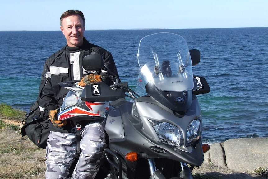 Ivan Phillips and his motorbike