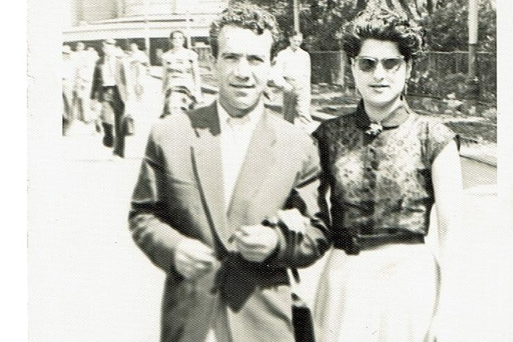 Black and white photo of Italian migrant couple in Australia