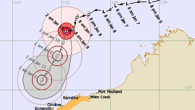 Cyclone Narelle is category 3.