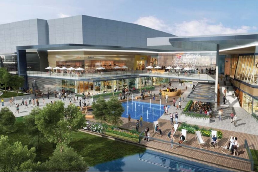 An artist's impression from 2016 of the relocated Morley Galleria water basin