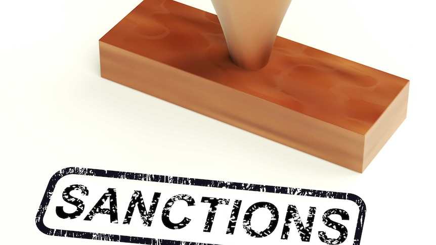 stamp reading 'sanctions'