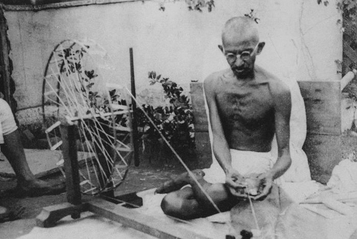 Mahatma Mohandas Gandhi, Indian independence leader and advocate of non-violent civil disobedience.