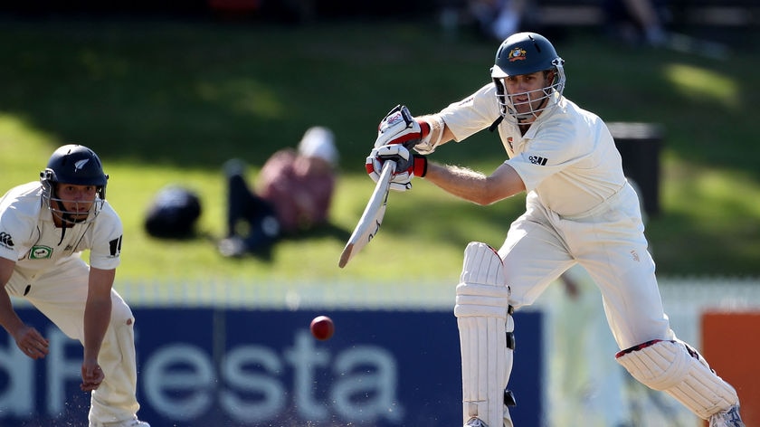 Slow and steady: Simon Katich registered his 10th Test century from 262 balls.