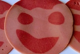 A piece of smiley fritz, a popular lunch meat in SA