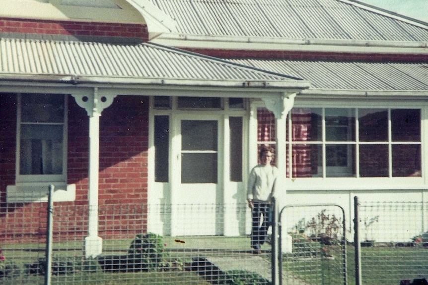 Carol Jackson's mother outside their lighthouse keepers quarters in 1972