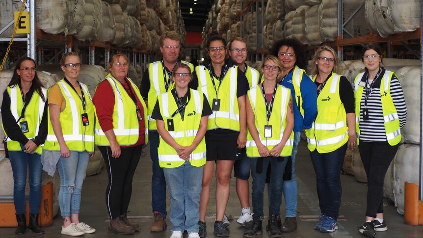 Students and their lecturer visit the Australian Wool Handling Warehouse