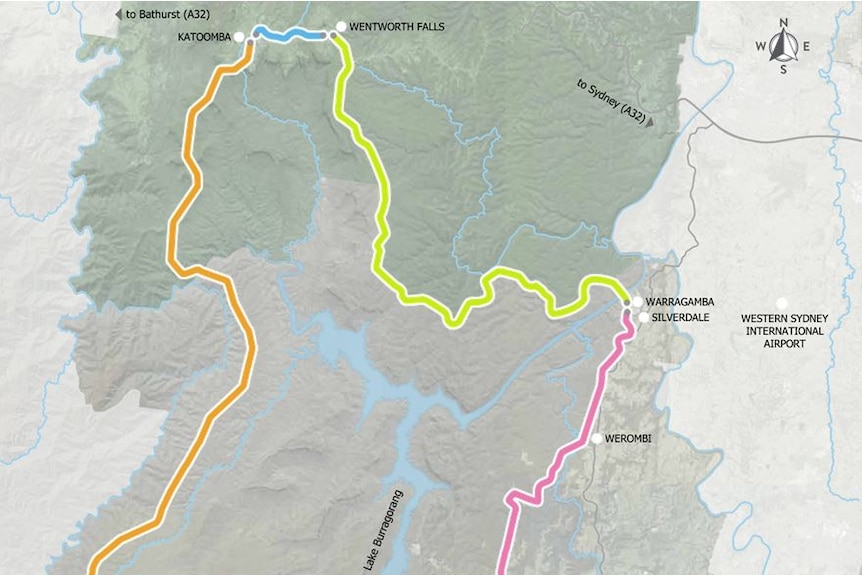 The proposed 316 kilometre Burragorang Valley map