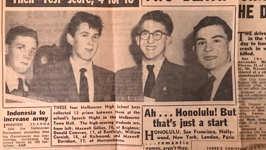 A yellowed newspaper clipping