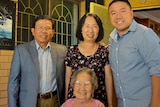 Chau with his mother-in-law, wife Trang and son Daniel. 