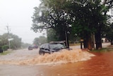 Roads flood near the Hidden Valley tourist park