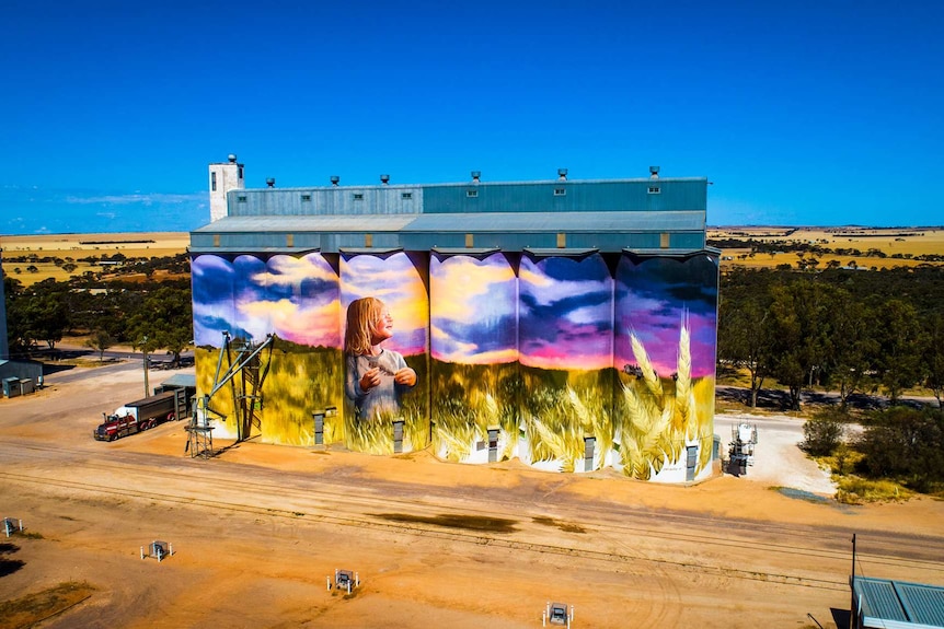 Grain silos in country town