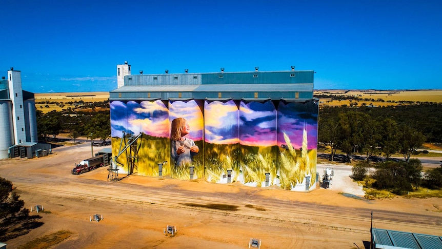 Grain silos in country town