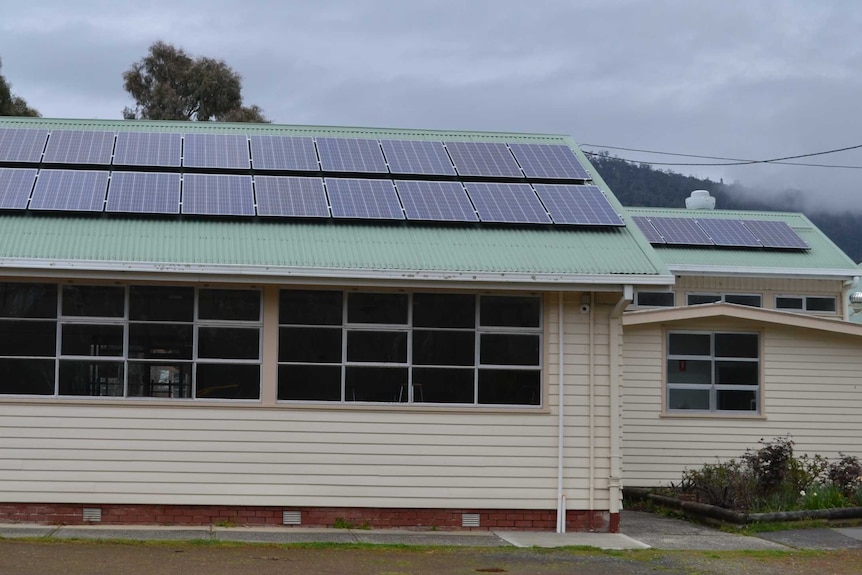 125 solar panels on the roof of the Huonville High School
