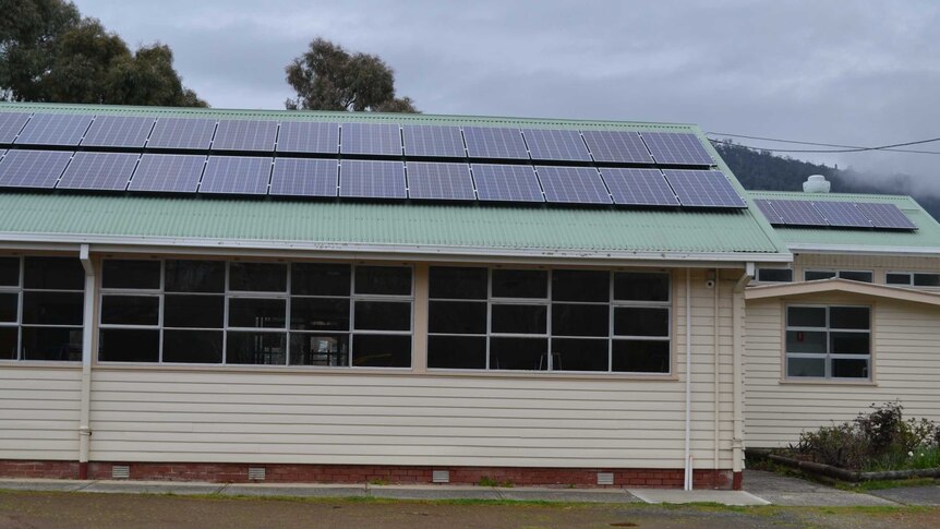 125 solar panels on the roof of the Huonville High School