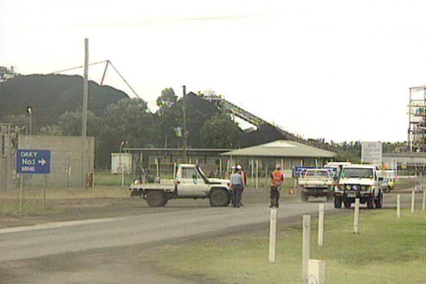 Front gate of Xstrata company mine - the Oaky Number One mine at Tieri, west of Rockhampton