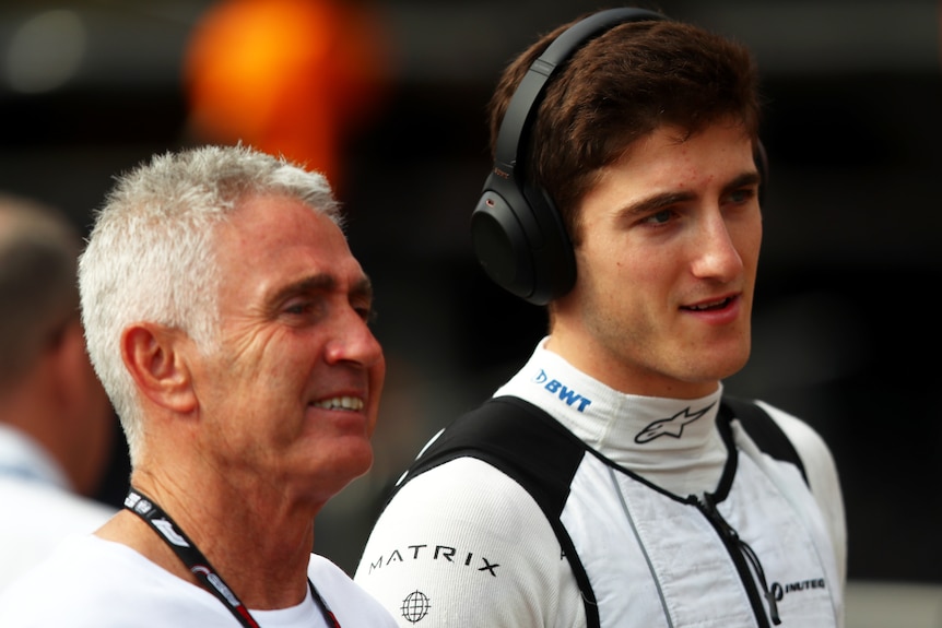 Australian Formula 2 driver Jack Doohan (right) stands with his father, Mick Doohan (right) at Monaco.