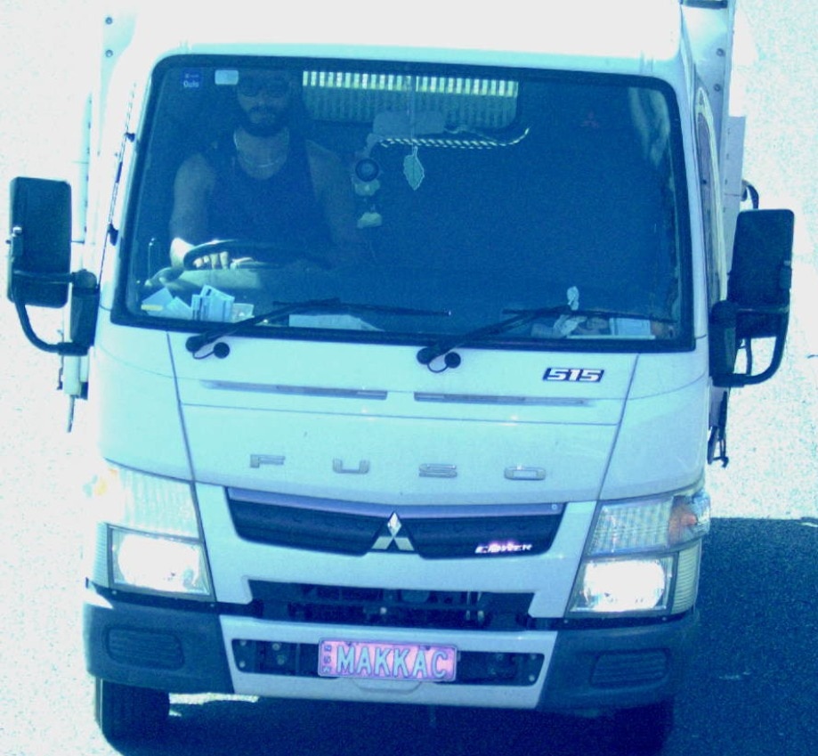 Security footage of a Mitsubishi Fuso tipper truck