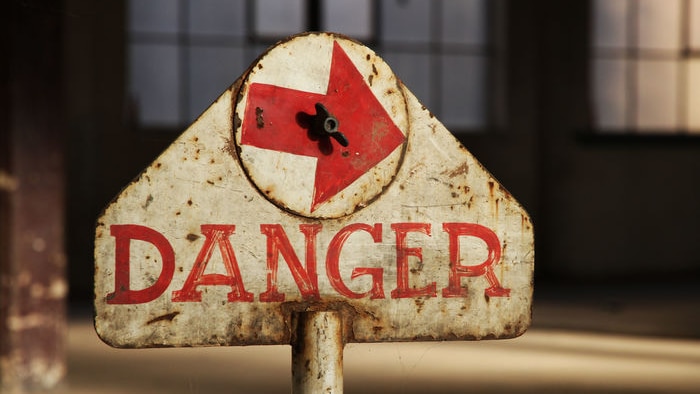 Old danger sign