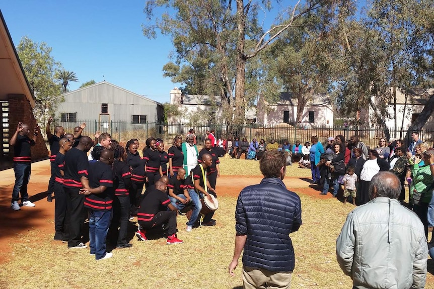 The Soweto Gospel Choir perform at the Central Australian Ntaria community 120km from Alice Springs.