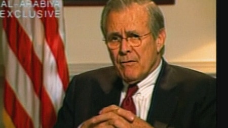 Donald Rumsfeld ... supporters say it is inappropriate for military figures to criticise a civilian leader.