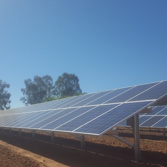 Solar power panels in Australian country region.