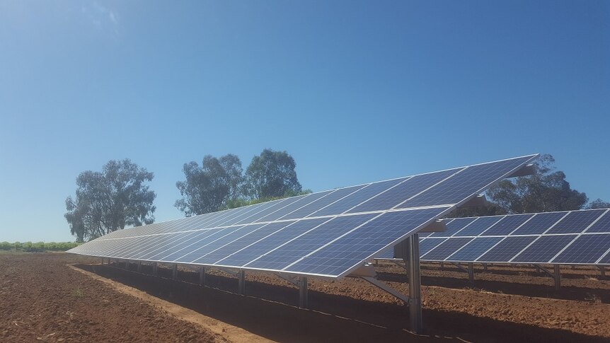 Solar power panels in Australian country region.
