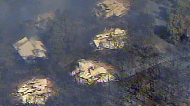 Burnt houses at Prevelly