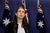 New Zealand Prime Minister Jacinda Ardern addresses members of the media during a joint news conference