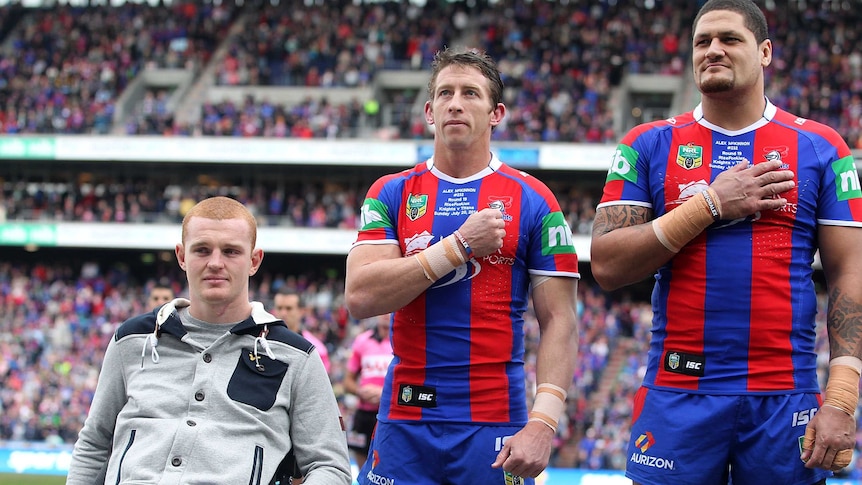 The Newcastle Knights host the St George Illawarra Dragons tonight, playing for the inaugural Alex McKinnon Cup