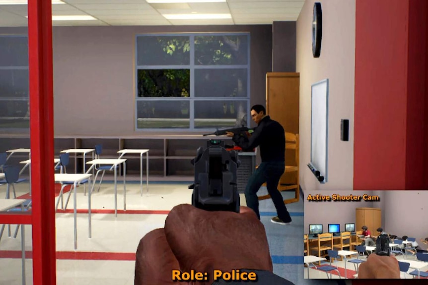 Mass shooting simulation.