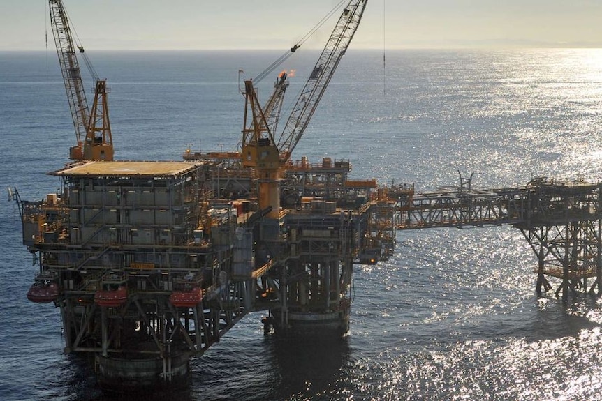 A platform in Bass Strait owned by oil and gas giant Esso (Exxon Mobil)