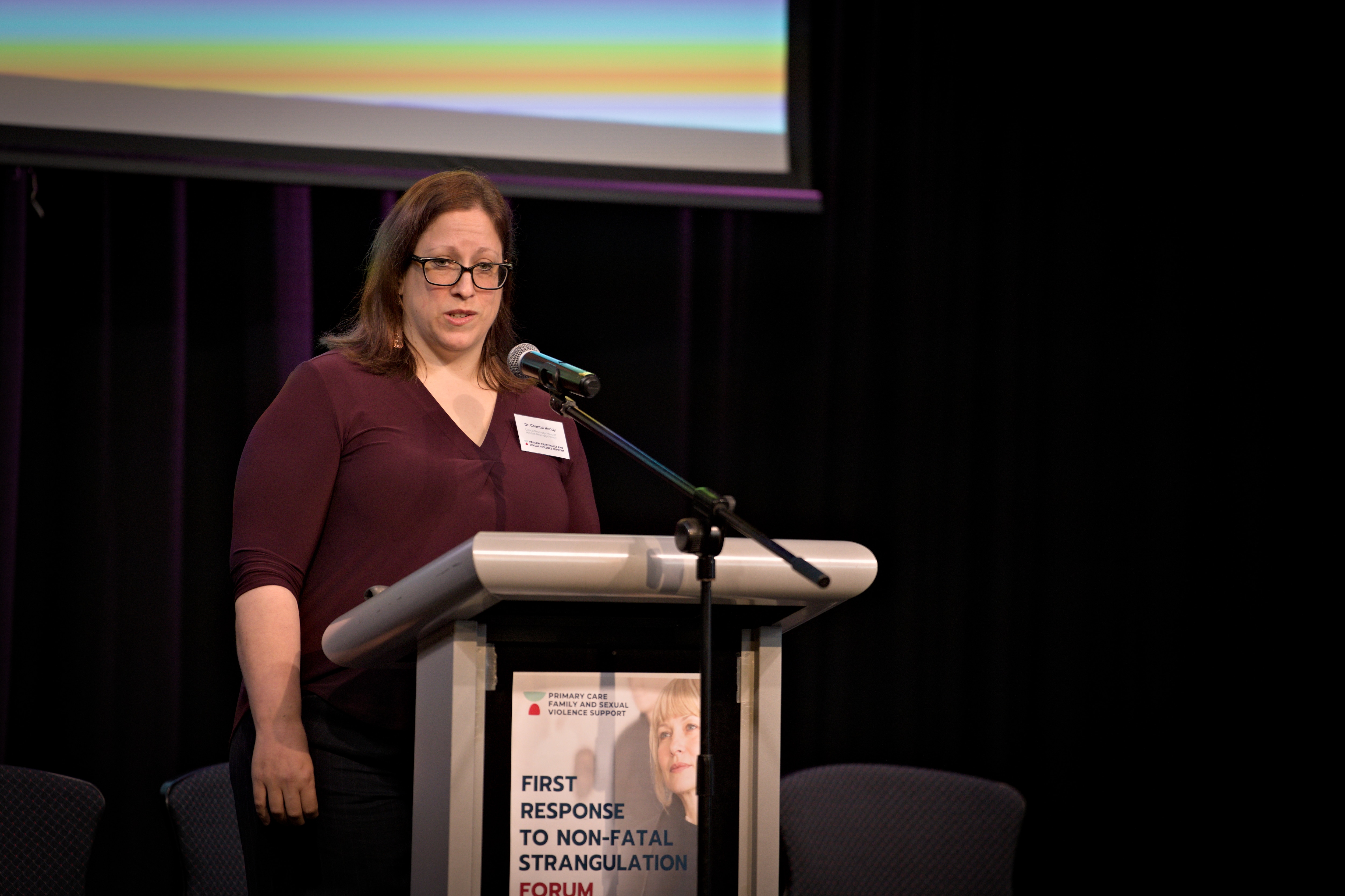 Dr Chantall Roddy speaks to an audience