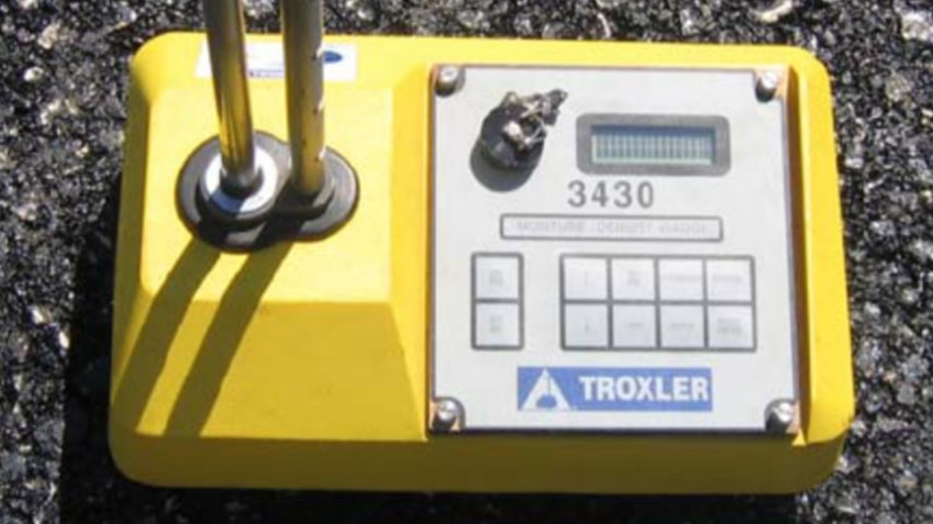 A 3430P Troxler plus enhanced nuclear moisture density gauge.